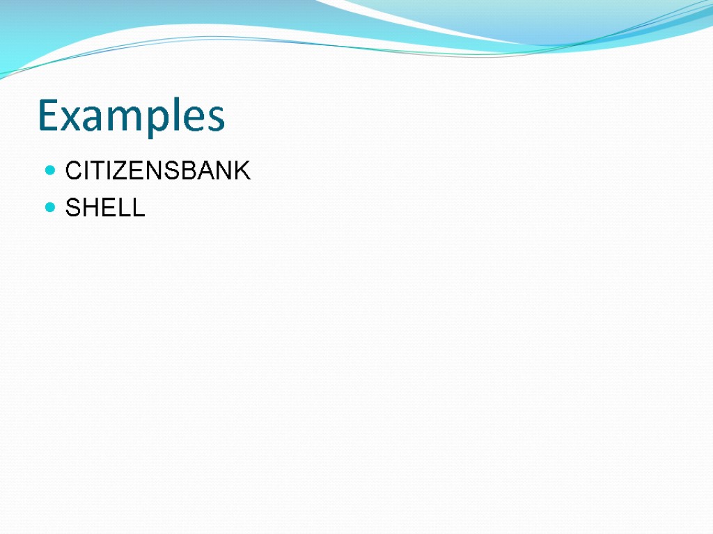 Examples CITIZENSBANK SHELL
